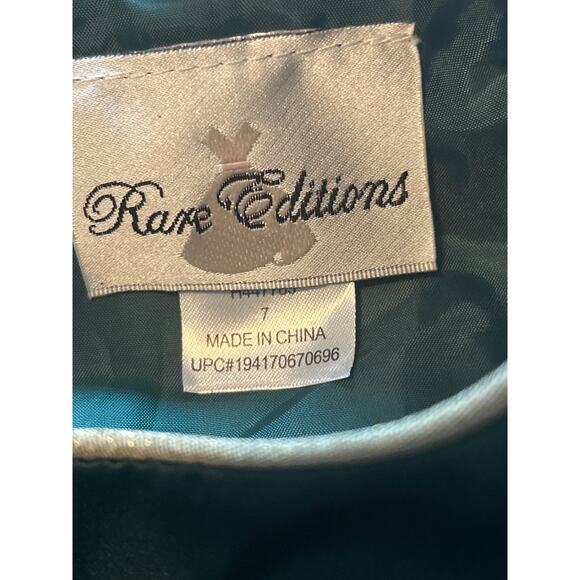 NWT Rare Editions Little Girl's Green Party Dress Special Occasion Bow Size 7 - Picture 3 of 7